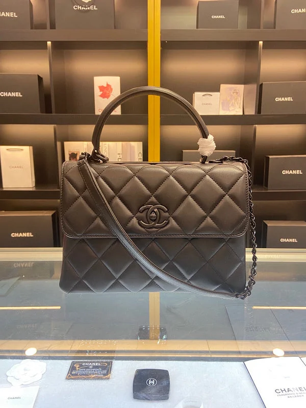 CHANEL black leather bags -BC - CHANEL BAGS - 074