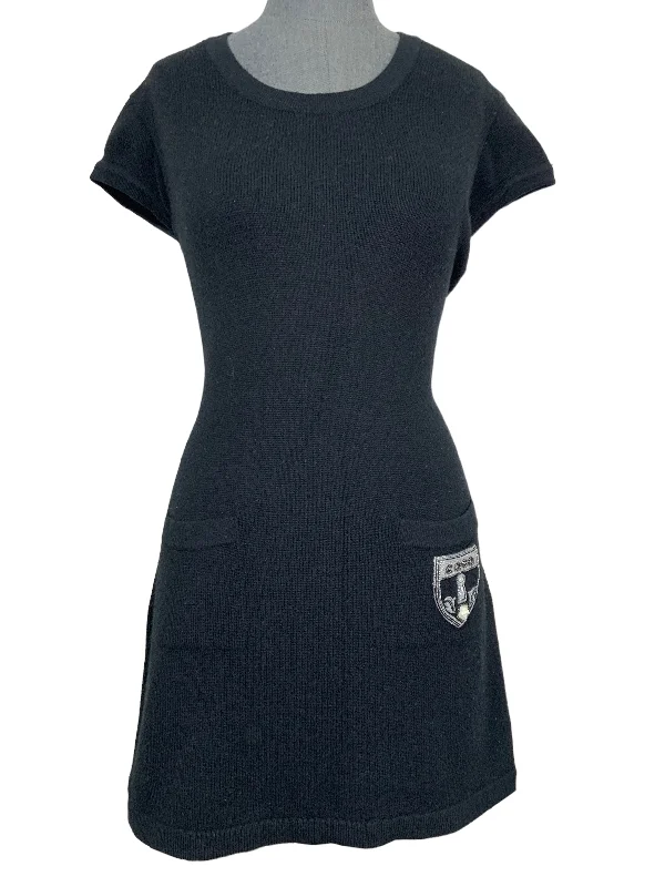 CHANEL tailored suits for women -CHANEL 07A Cashmere Short Sleeve COCO Sweater Dress Size M