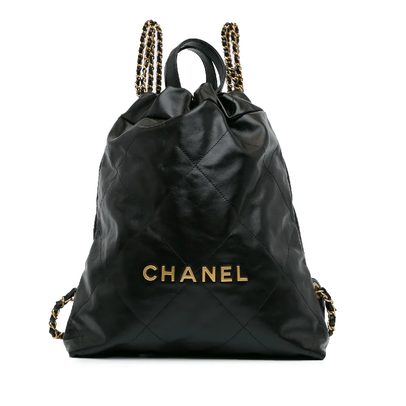 CHANEL bags with statement features -Chanel Calfskin Quilted 22 Backpack (SHG-TXZEKc)