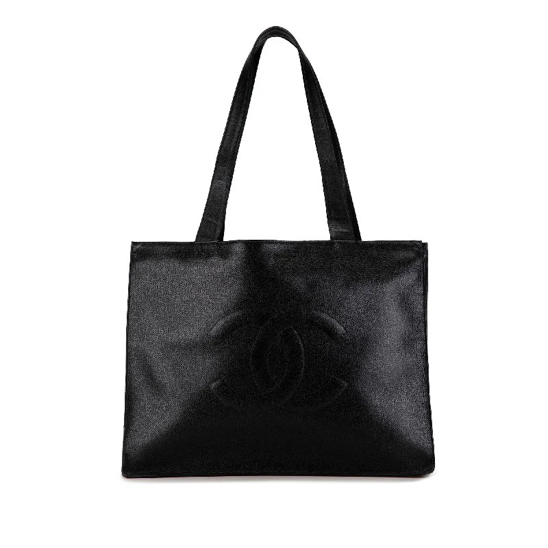 CHANEL bags with chain details -Chanel Caviar CC Tote Bag (SHG-qd9B2F)