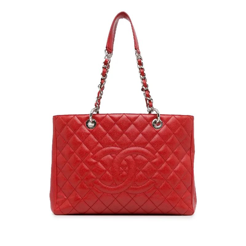 Fashion-forward CHANEL handbags -Chanel Caviar Grand Shopping Tote (SHG-gPGnml)