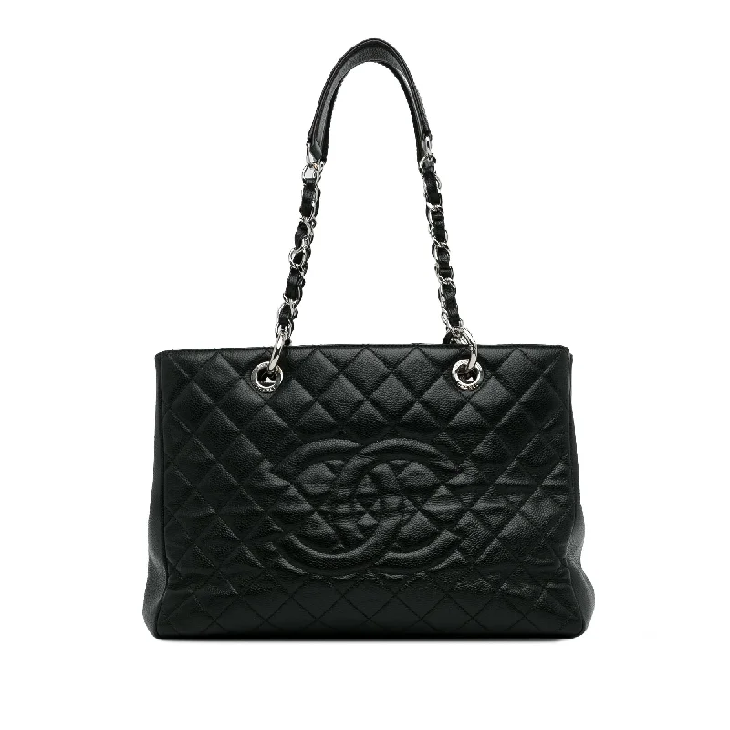 CHANEL bags with leather lining -Chanel Caviar Grand Shopping Tote (SHG-rO3pnU)