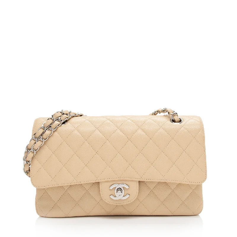 CHANEL bags with luxurious interior -Chanel Caviar Leather Classic Medium Double Flap Bag (SHF-XFQF4l)