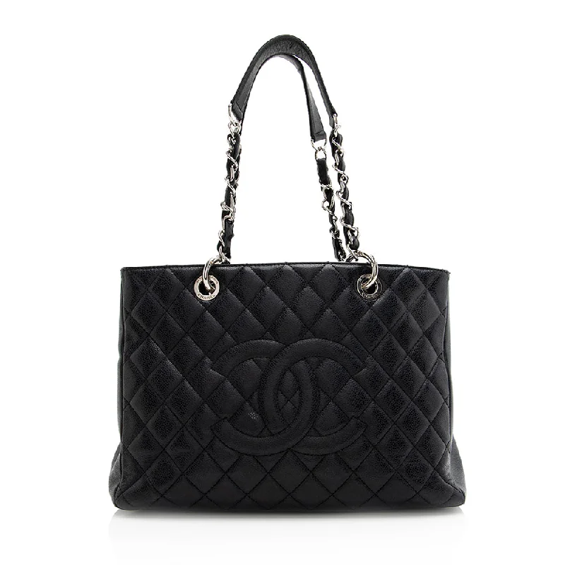 Buy CHANEL bags for women’s wardrobe -Chanel Caviar Leather Grand Shopping Tote (SHF-21543)