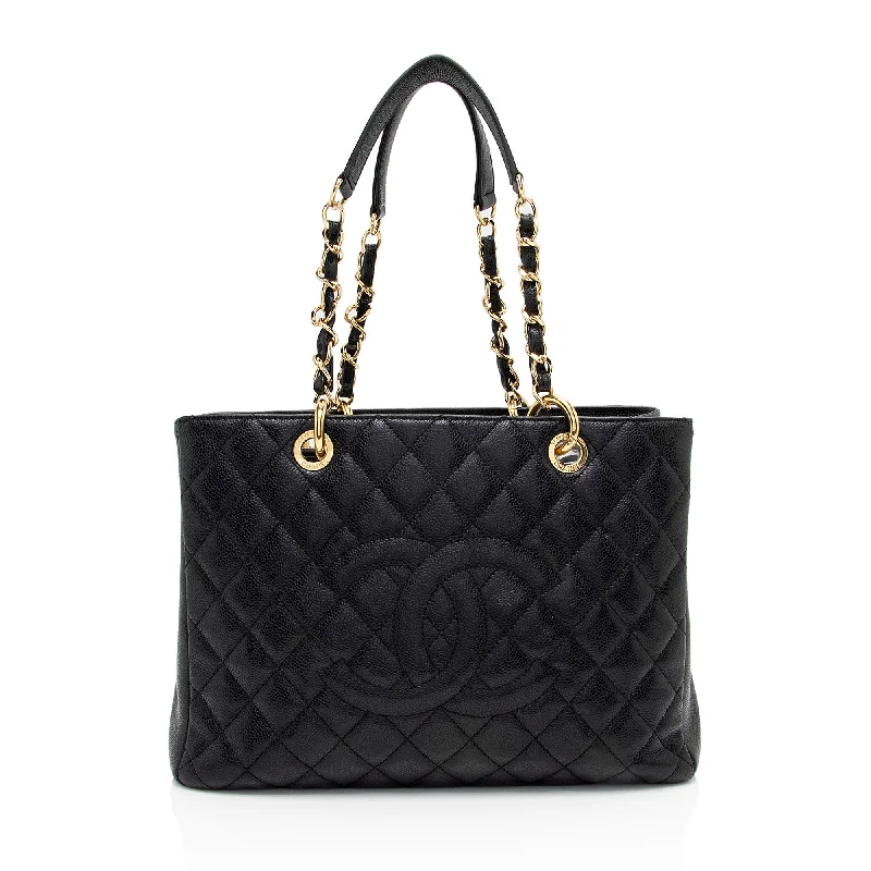 CHANEL bags with unique designs -Chanel Caviar Leather Grand Shopping Tote (SHF-vlmDO8)