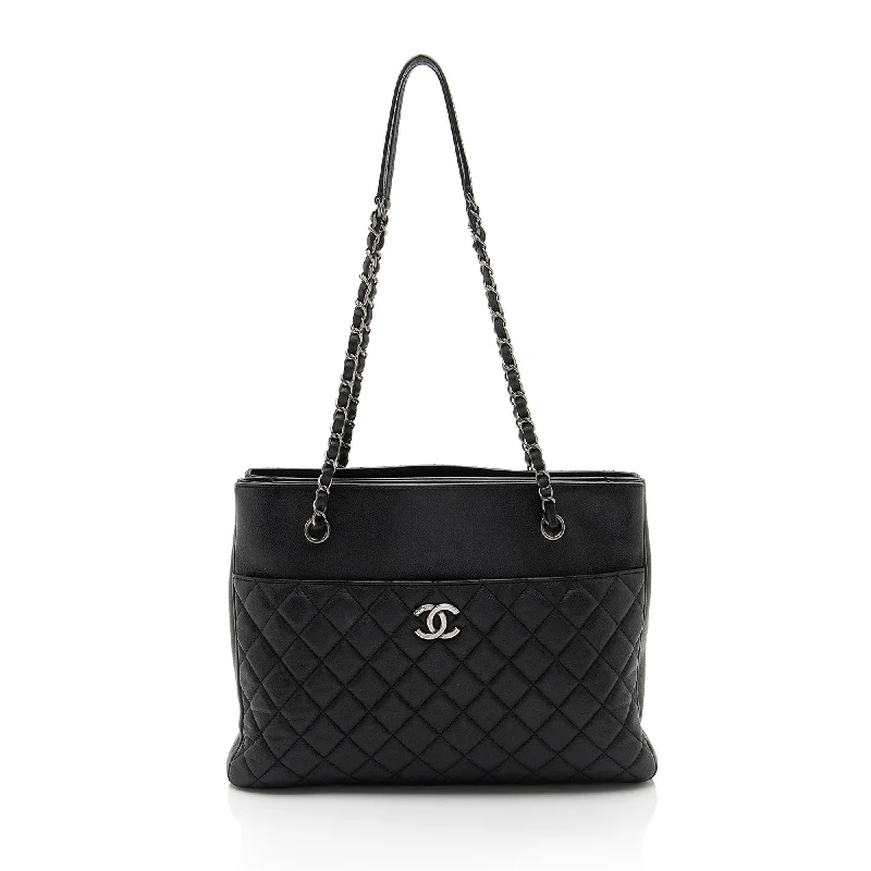 CHANEL bags with rhinestone details -Chanel Caviar Leather Urban Companion Tote (SHF-nAN9Fg)