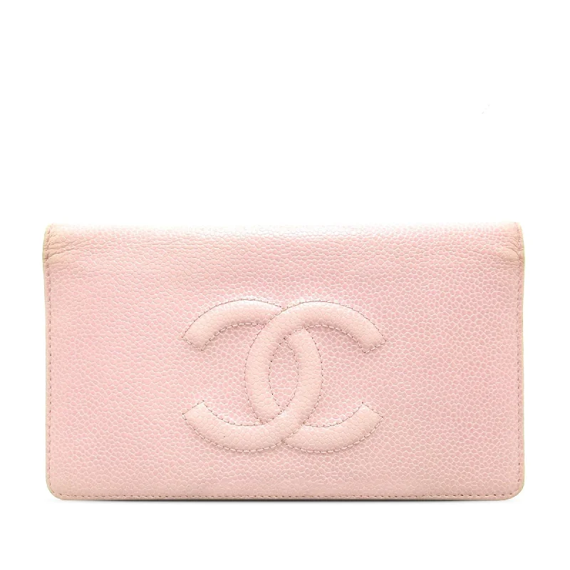 Buy new CHANEL bags 2025 -Chanel CC Caviar Leather Long Wallet (SHG-sKjKip)