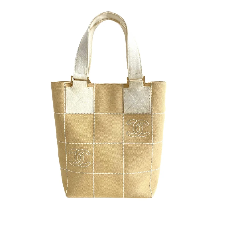 Buy CHANEL bags in exclusive designs -Chanel CC Choco Bar Canvas Handbag (SHG-l1xEqX)