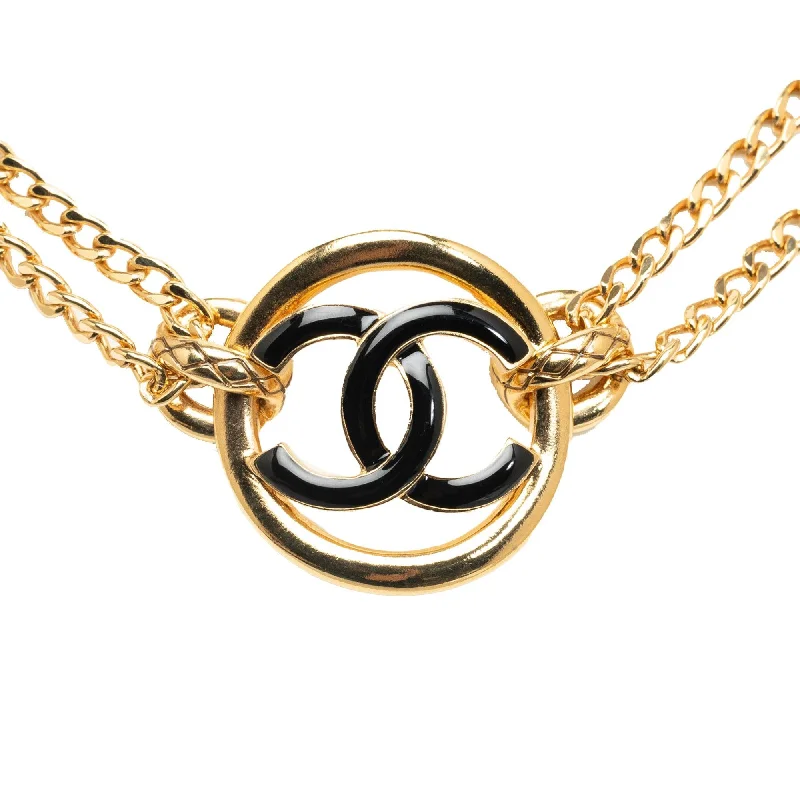 Fashion-forward CHANEL handbags -Chanel CC Double Chain Choker (SHG-795mzD)