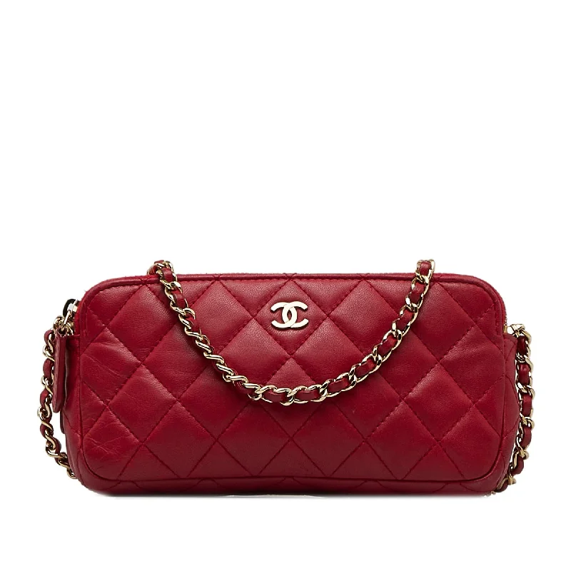 CHANEL bags with creative design details -Chanel CC Double Zip Wallet on Chain (SHG-lNF0b8)