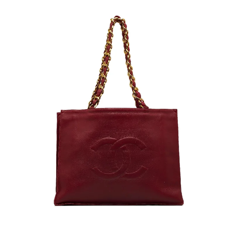 CHANEL bags with iconic design -Chanel CC Lambskin Tote Bag (SHG-Q3lcmX)