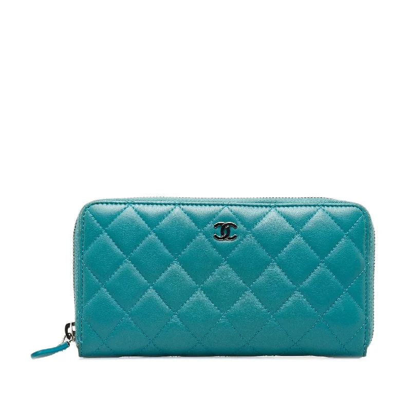 CHANEL bags for high-end fashion lovers -Chanel CC Lambskin Zip Around Wallet (SHG-a7mPyt)