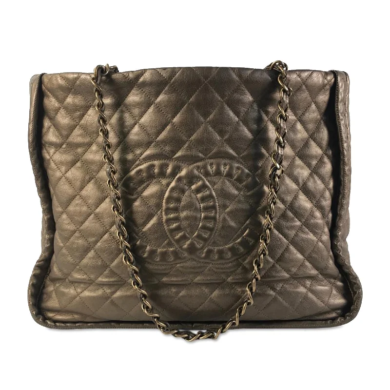 CHANEL Coco Handle bag -Chanel CC Quilted Calfskin Istanbul Tote (SHG-d6Lzss)