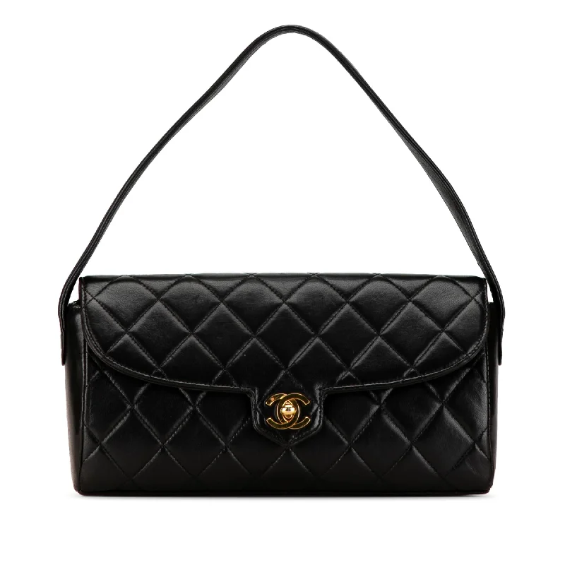 CHANEL bags with statement hardware -Chanel CC Quilted Lambskin Leather Handbag (SHG-xQSAxM)