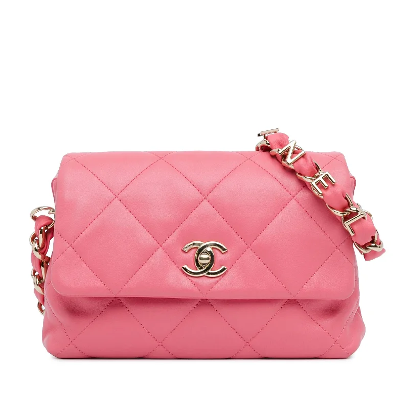 Chanel CC Quilted Lambskin Logo Chain Flap (SHG-Q5syAA)