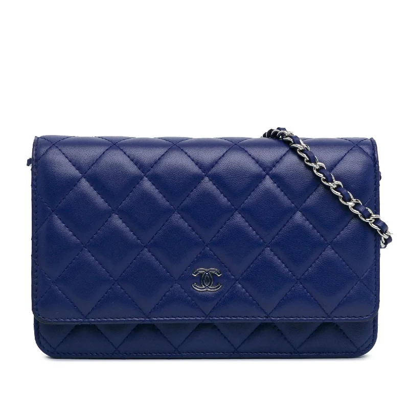 CHANEL bags with crossbody straps -Chanel CC Quilted Lambskin Wallet On Chain (SHG-7s5BRc)