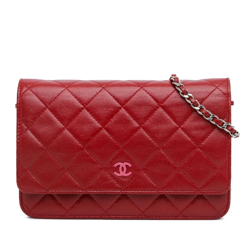 CHANEL top handle bags -Chanel Classic Lambskin Wallet on Chain (SHG-3xoqhY)