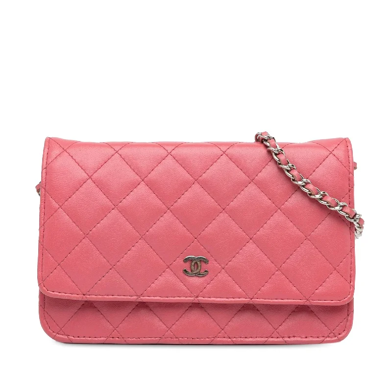 CHANEL quilted leather bag -Chanel Classic Lambskin Wallet on Chain (SHG-oopfuU)