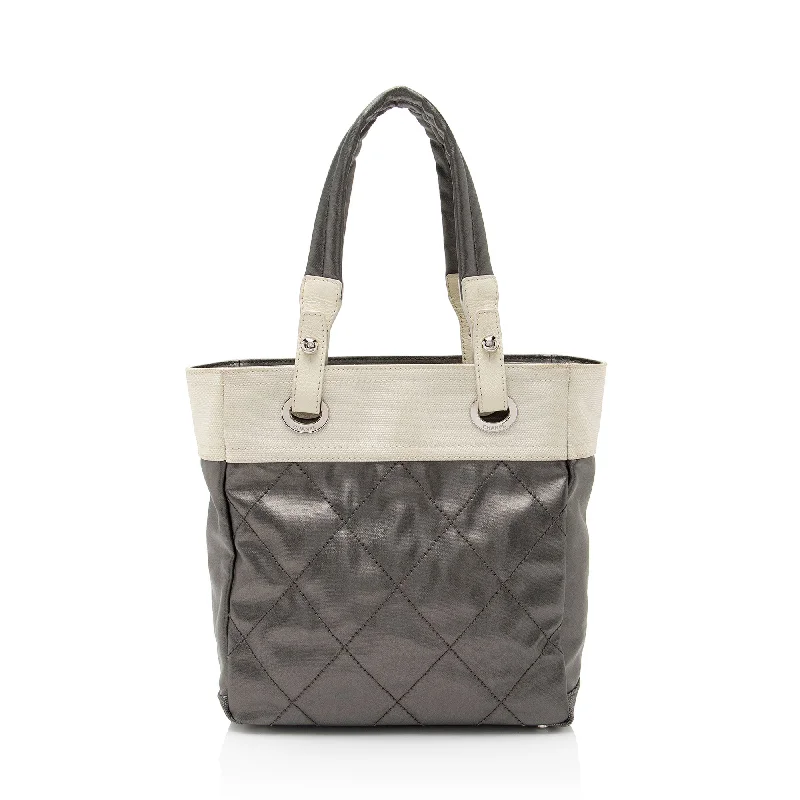 CHANEL bags for high-end fashion -Chanel Coated Canvas Paris Biarritz Small Tote (SHF-xIVFjl)