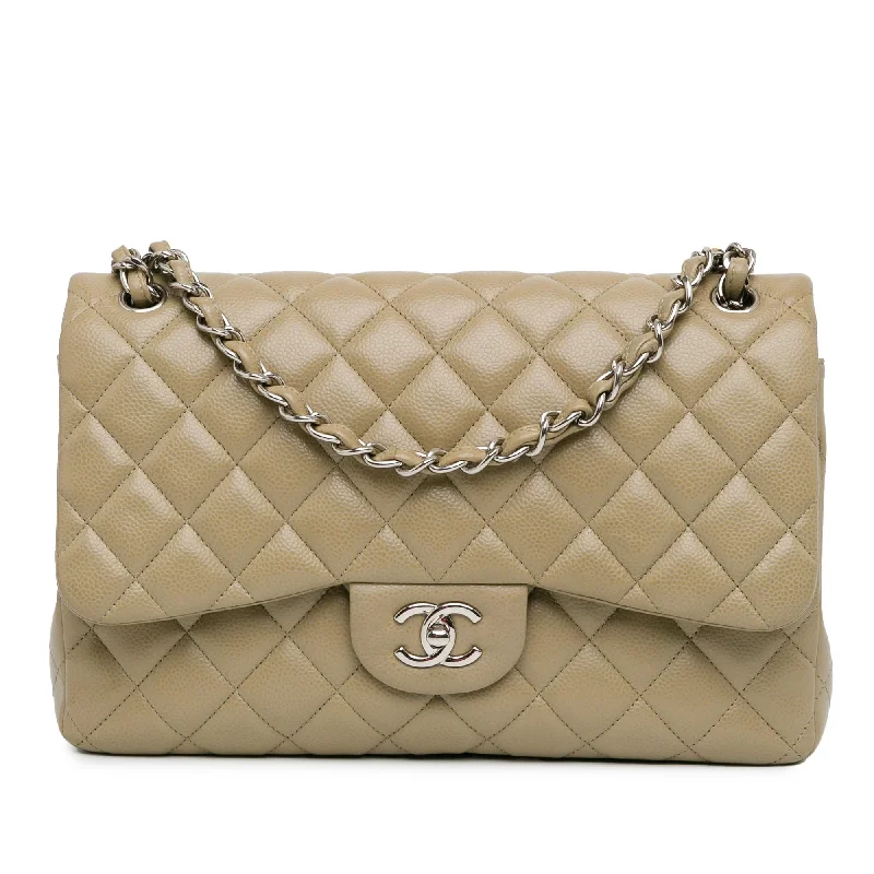 CHANEL bags with iconic quilting -Chanel Jumbo Classic Caviar Double Flap (SHG-1kWJW3)