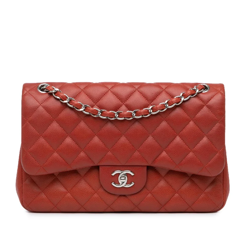 CHANEL Coco Handle bag -Chanel Jumbo Classic Caviar Double Flap (SHG-8wgrpv)