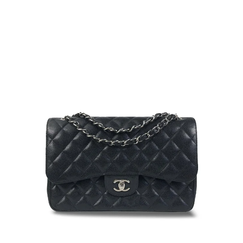 CHANEL handbags with elegant hardware -Chanel Jumbo Classic Caviar Double Flap (SHG-Ci6Lg1)