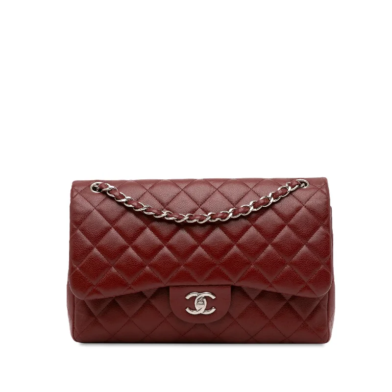 CHANEL bags for luxury collectors -Chanel Jumbo Classic Caviar Double Flap (SHG-Hagc07)