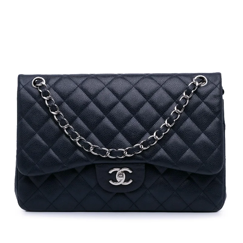 Chic CHANEL bags with quilted design -Chanel Jumbo Classic Caviar Double Flap (SHG-hrCED5)