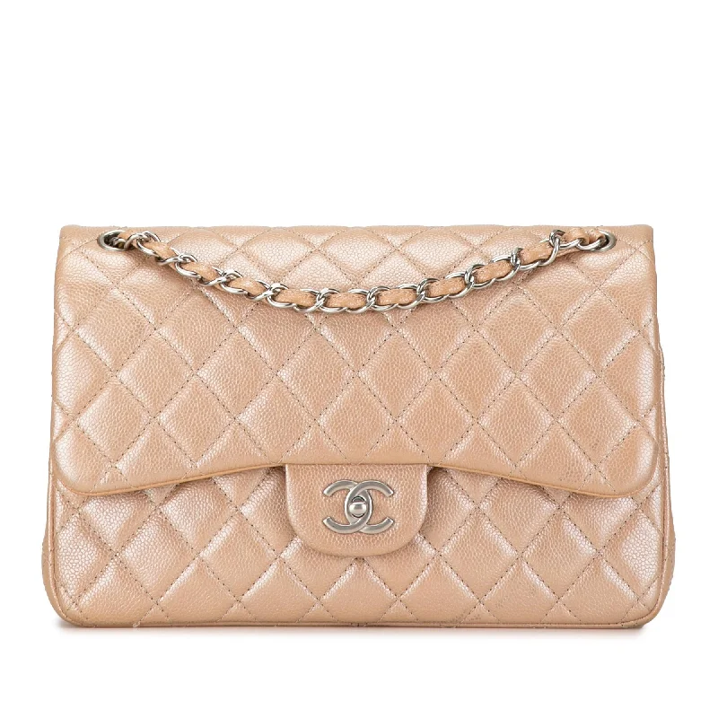 CHANEL bags with statement shapes -Chanel Jumbo Classic Iridescent Caviar Double Flap (SHG-UyNX9I)