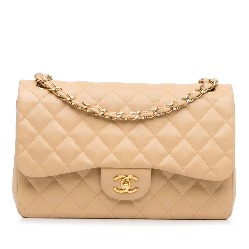 CHANEL bags with exclusive designs -Chanel Jumbo Classic Lambskin Double Flap (SHG-NG9ZlD)