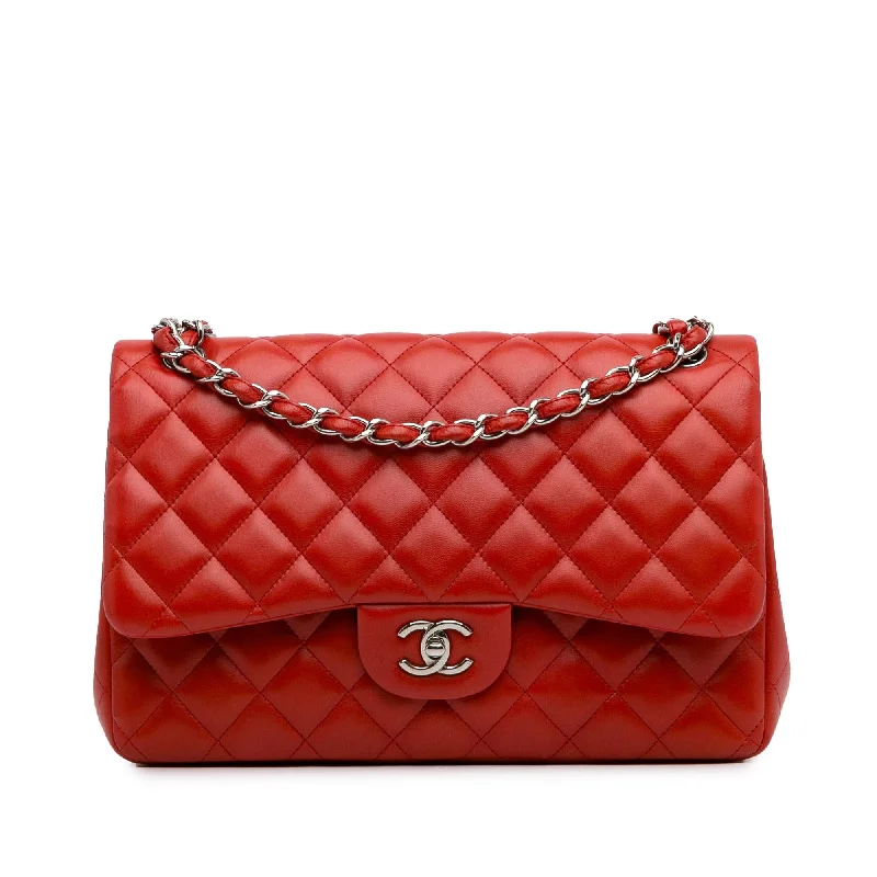 CHANEL bag with detachable handle -Chanel Jumbo Classic Lambskin Double Flap (SHG-sHONkT)