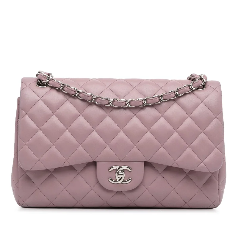 CHANEL top handle bags -Chanel Jumbo Classic Lambskin Double Flap (SHG-YKf1S1)