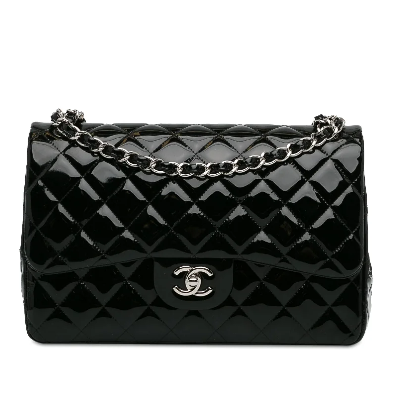 Buy CHANEL bags with soft-touch leather -Chanel Jumbo Classic Patent Double Flap (SHG-Emgu8N)