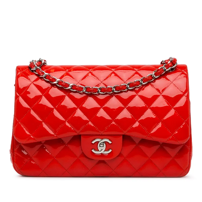 Popular CHANEL handbags in black -Chanel Jumbo Classic Patent Double Flap (SHG-Pg0nJy)