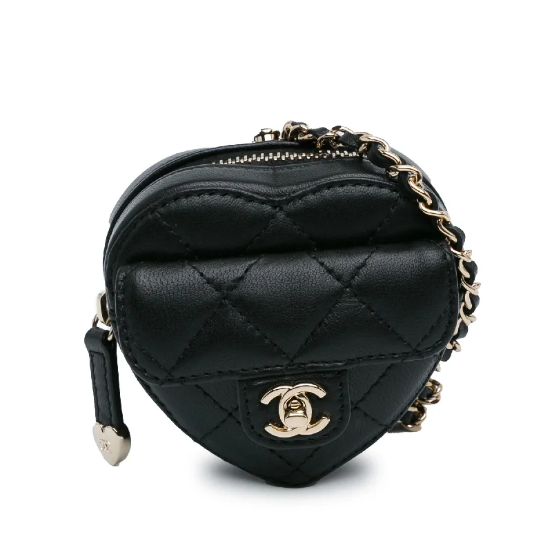 Buy CHANEL bracelets with unique designs -Chanel Lambskin CC in Love Heart Necklace Bag (SHG-lbzzG9)