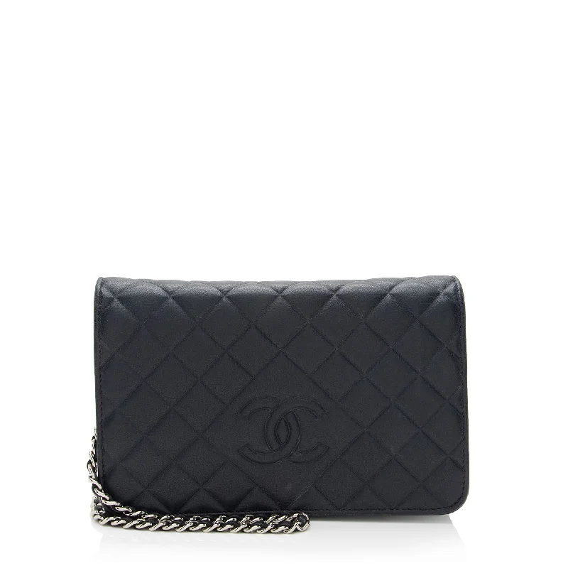 CHANEL luxury bags for fashion enthusiasts -Chanel Lambskin Diamond CC Wallet on Chain (SHF-NXCe1x)