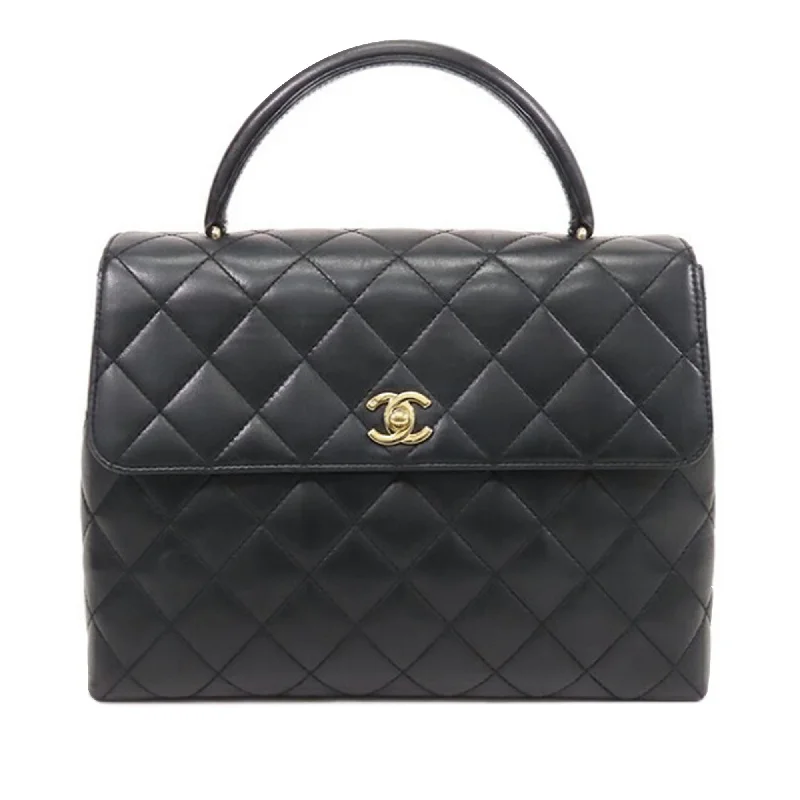 CHANEL bags with premium quilting -Chanel Lambskin Kelly Top Handle (SHG-cCiQsR)