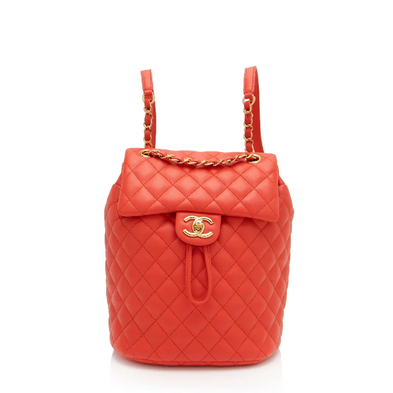 CHANEL top handle bags -Chanel Lambskin Urban Spirit Small Backpack (SHF-cbCZkk)