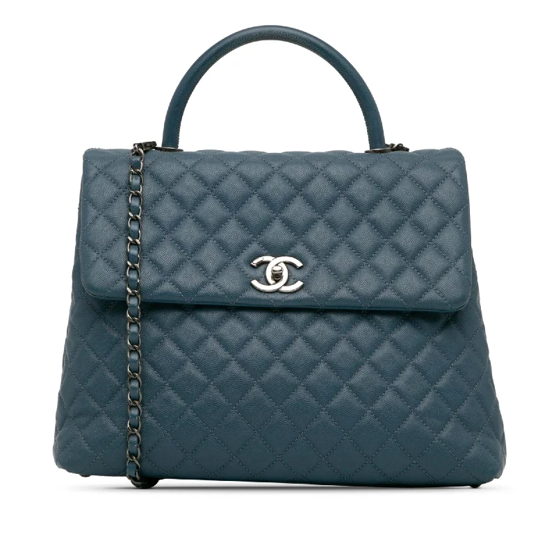 Buy CHANEL bags for women’s wardrobe -Chanel Large Caviar Coco Top Handle Bag (SHG-nKdO2N)