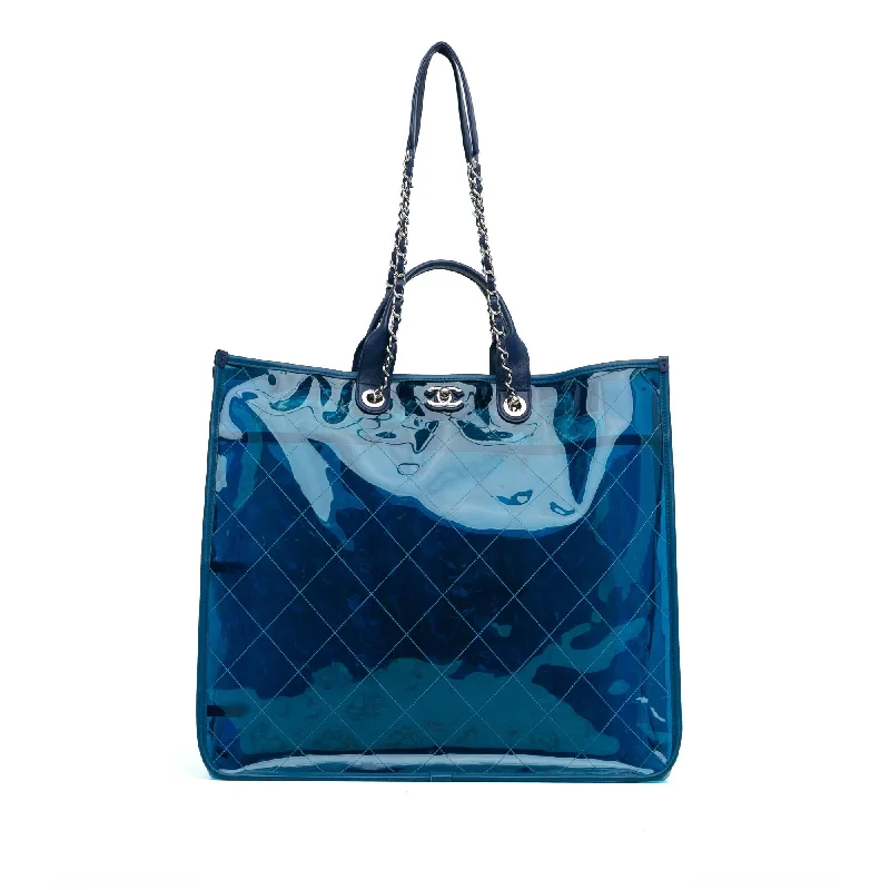 CHANEL bags with vintage appeal -Chanel Large PVC and Lambskin Coco Splash Shopping Tote (SHG-jMDi6W)