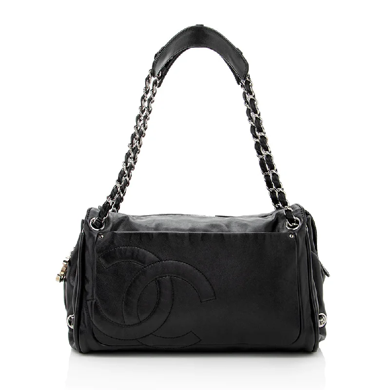 Chanel Leather Diagonal CC Ligne Accordion Satchel (SHF-17562)