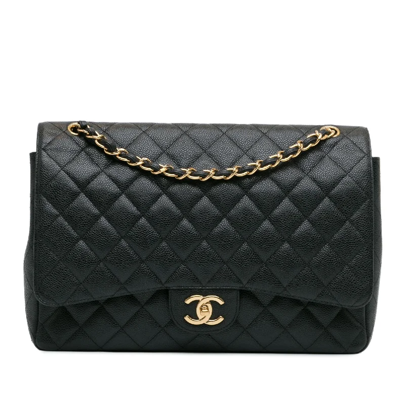 CHANEL bags with exclusive designs -Chanel Maxi Classic Caviar Double Flap (SHG-LTyf3Q)