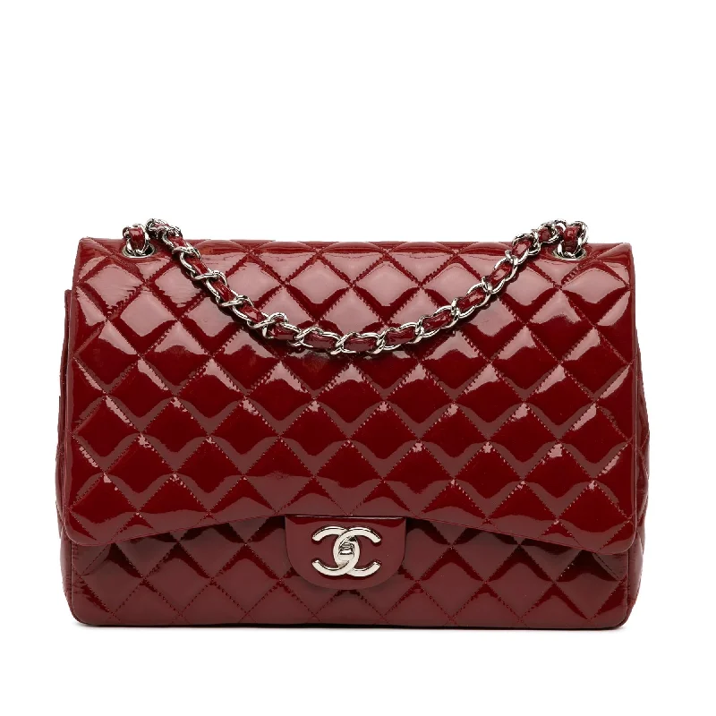 Chic CHANEL handbags for everyday use -Chanel Maxi Classic Patent Double Flap (SHG-8hzTAy)