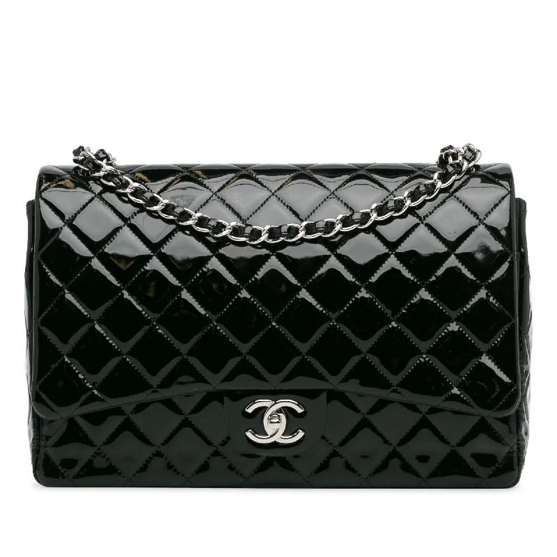 CHANEL bags with gold hardware -Chanel Maxi Classic Patent Double Flap (SHG-WJjEtr)