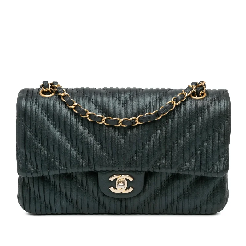 CHANEL large flap bag -Chanel Medium Calfskin Coco Pleats Double Flap (SHG-XXiROs)