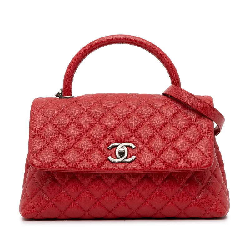 CHANEL bags with crossbody straps -Chanel Medium Caviar Coco Top Handle Bag (SHG-spt5wK)