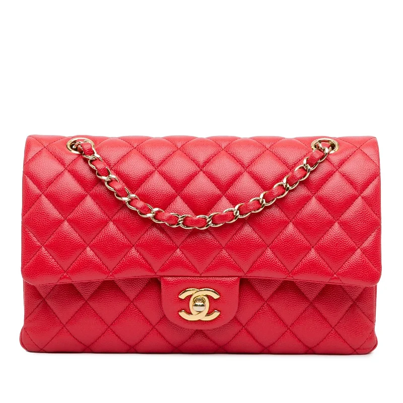 CHANEL handbags with elegant hardware -Chanel Medium Classic Caviar Double Flap (SHG-Pe4Lry)