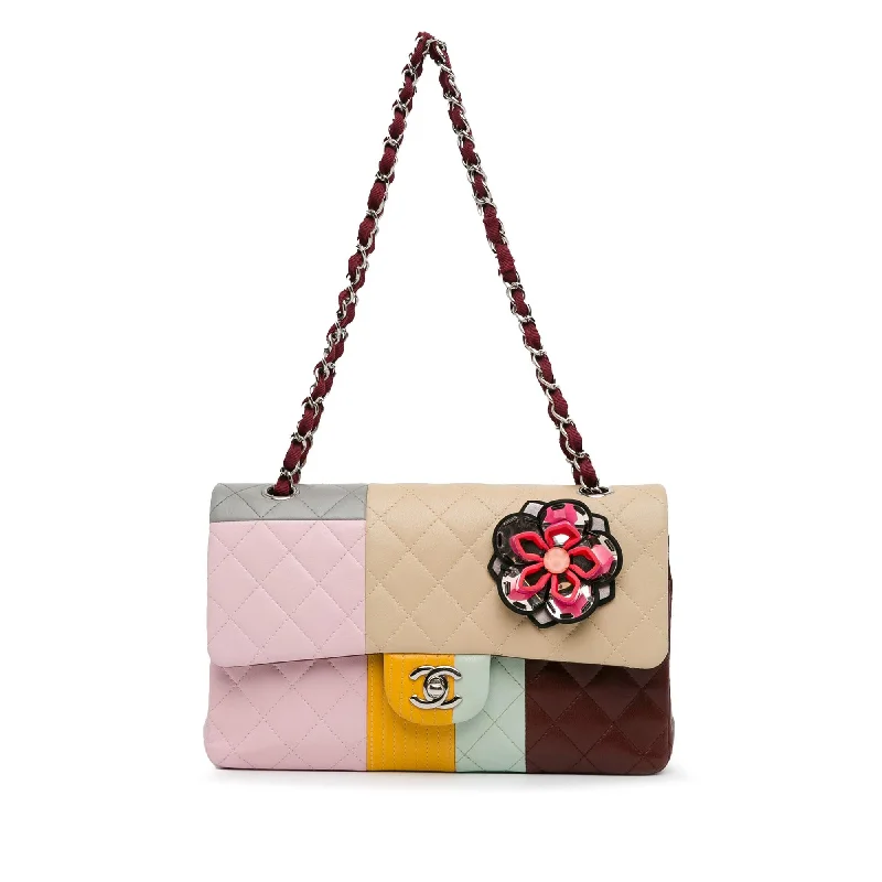 CHANEL 2025 collection bags -Chanel Medium Classic Color Block Lambskin Flower Double Flap (SHG-4vq8ym)