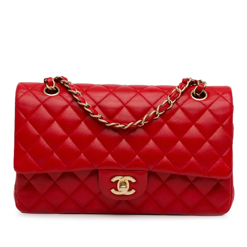 CHANEL handbags with modern aesthetic -Chanel Medium Classic Lambskin Double Flap (SHG-2afHCr)