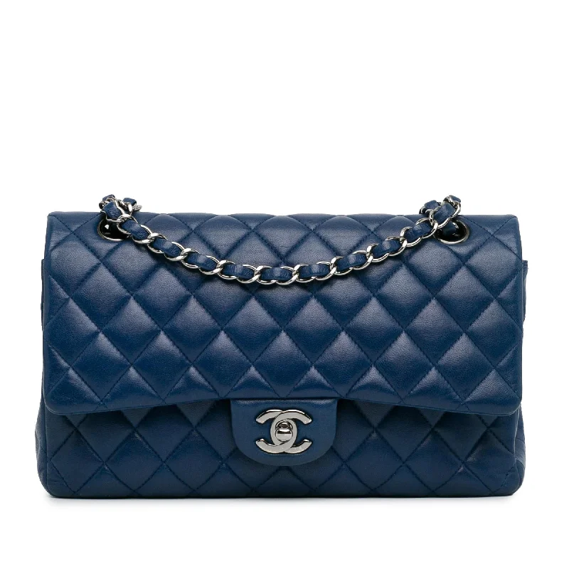 Authentic CHANEL bags with leather lining -Chanel Medium Classic Lambskin Double Flap (SHG-73rPiu)